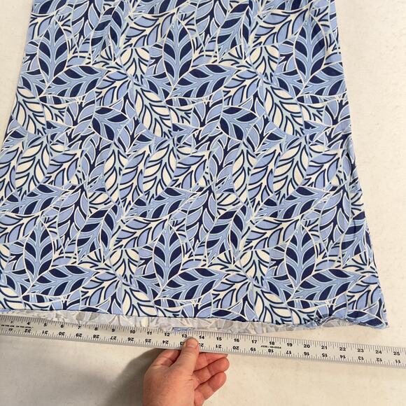 Bay Studio Mini Dress Sz 8 Blue White Floral Back Zip Pleat Detail Resort Cruise - Picture 7 of 11